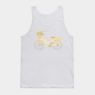 Yellow Bicycle Watercolour Painting Tank Top